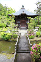 Benten-do and Japanese garden in Seiryoji Temple, Kyoto, Japan