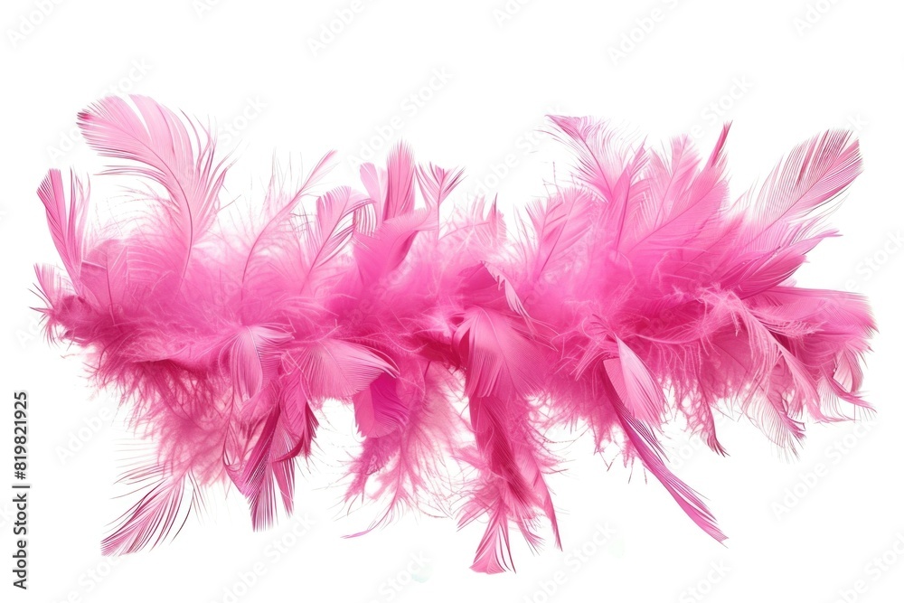 Poster A bunch of pink feathers on a clean white background. Perfect for adding a soft and delicate touch to any project