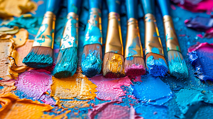 Fototapeta premium A Play of Colors and Brushes