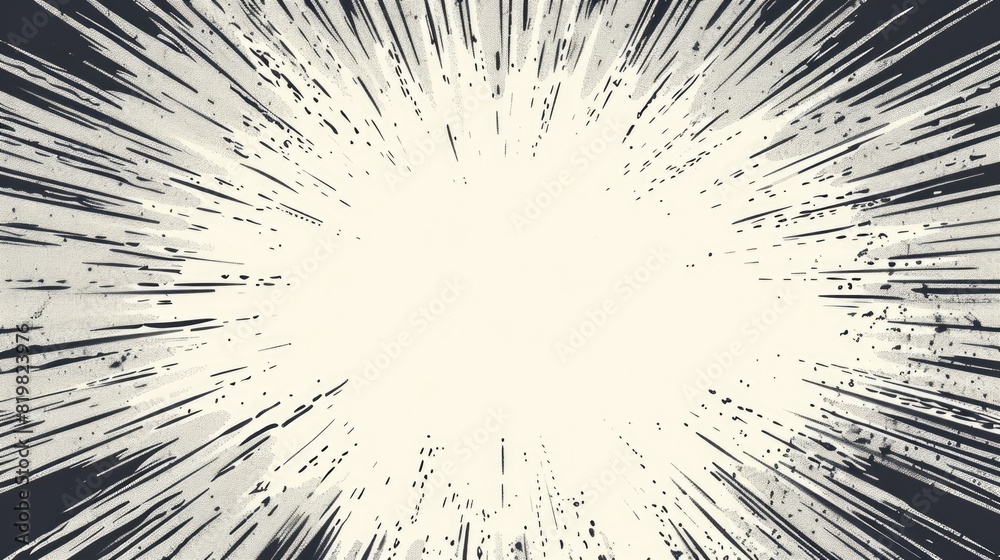 Poster a striking image of a sun burst in black and white, perfect for various design projects