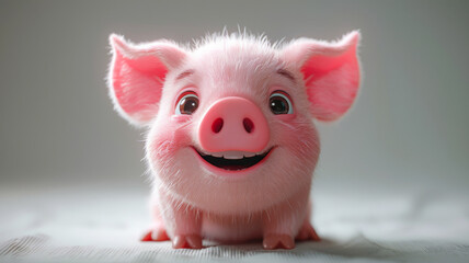 A Cheerful  Piglet With All the Moves