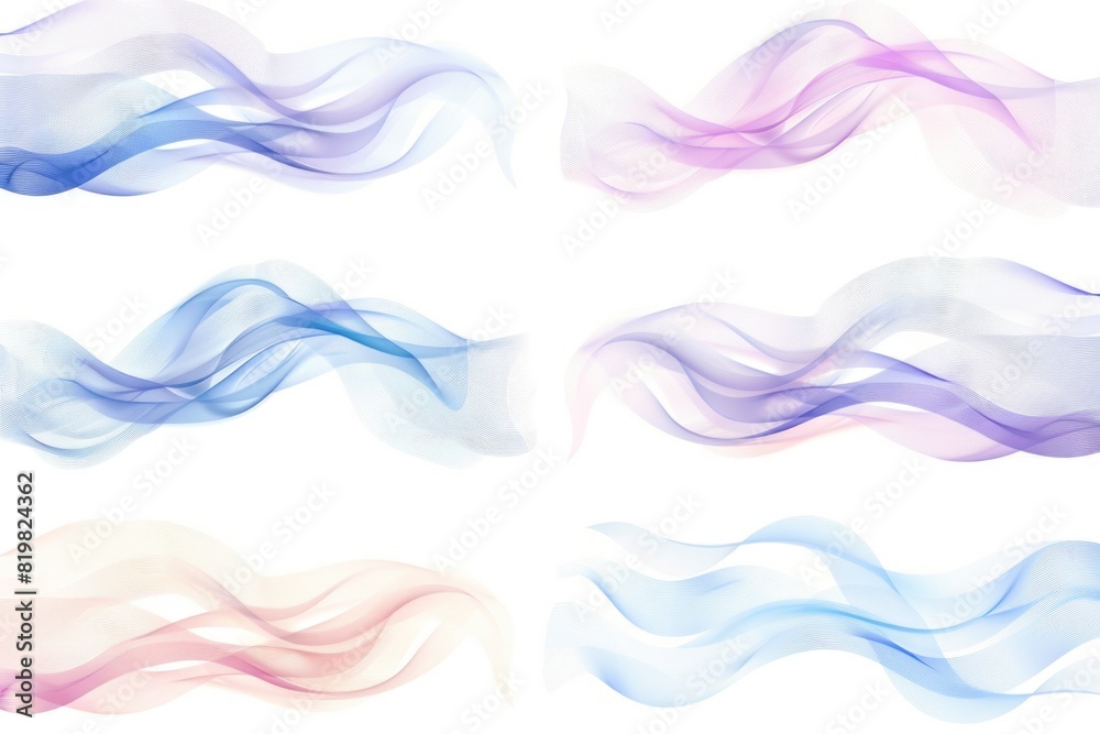 Aufkleber four different colored waves on a white background. suitable for graphic design projects