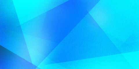 Geometric shapes stripes lines vectors in vibrant colors on a grainy ultra-wide background with a multicolored light mix cold blue azure ultramarine turquoise gradient. For design, banners, wallpapers