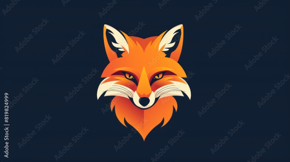 Poster close-up of a fox's head on a dark background. suitable for nature and wildlife themes