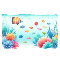 Colorful Underwater Scene with Tropical Fish