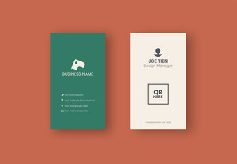 Two sides name card simple design template with vertical orientation for business professional