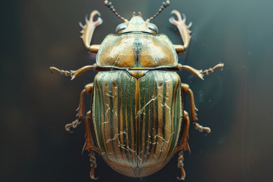 Detailed close-up of a beetle on a black background. Suitable for scientific or educational purposes - Powered by Adobe
