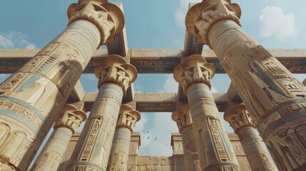 Fototapeta premium Group of tall pillars in a building, perfect for architectural projects