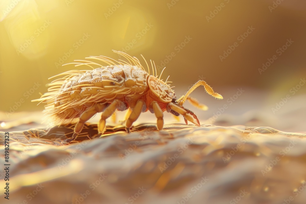Poster detailed view of a bug on a rock, perfect for nature projects