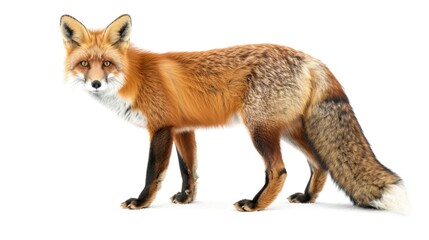 Fototapeta premium A red fox standing on a white surface, suitable for various projects