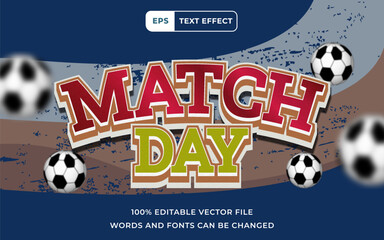 Editable Text effect Match day 3D sport style