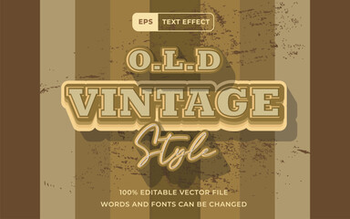 Editable Text effect Old Vintage style 3D grunge style