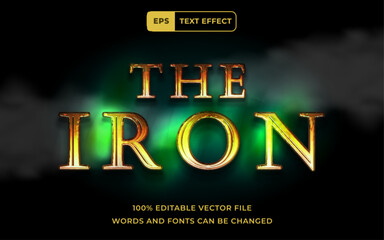 Editable Text effect The iron Modern style 3D movie