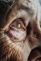Detailed close-up of an older woman's eye, suitable for medical or beauty concepts