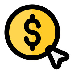 Pay Per Click Icon in Filled Line Style