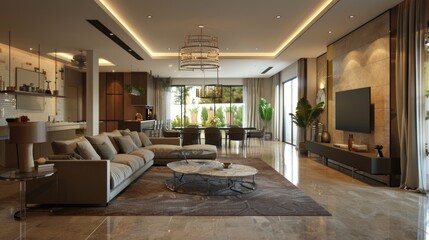 Fototapeta premium Comfortable living room setup for home decor projects
