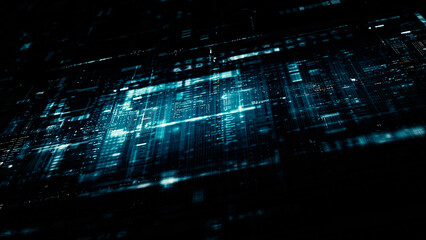 Futuristic screen display matrix, hi-tech digital data telemetry with encrypted numbers, display...