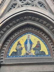 detail of the facade of the church of saint antuan