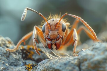 Detailed image of a bug on a rock, suitable for nature or wildlife themes