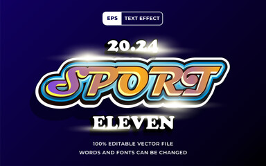Editable Text effect Sport Modern style 3D with lightning