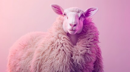 Obraz premium Creative Animal Concept: Sheep Lamb in Glam