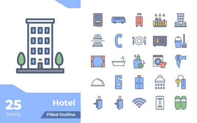 Hotel Filled Color Icons