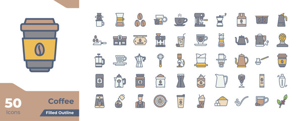 Coffee Filled Color Icons