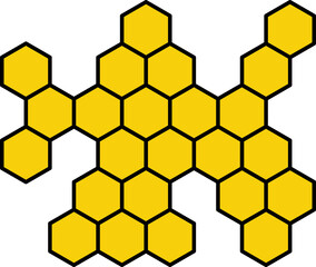 Honeycomb icon. Honeycomb bee natural icons. Yellow honeycomb symbol. Honeycomb Hexagons. Vector illustration