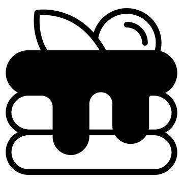 recommend clip art: Breakfast pancakes with syrup and butter icon for food apps and websites