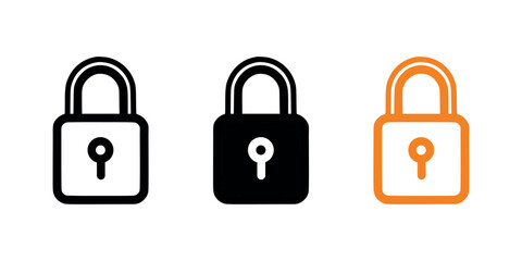 Lock icon on white background. Vector illustration in trendy flat and black style