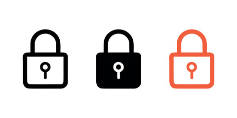 Lock icon on white background. Vector illustration in trendy flat and black style