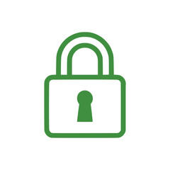Lock icon on white background. Vector illustration in trendy flat style