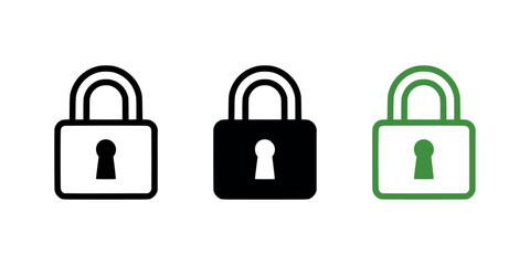 Lock icon on white background. Vector illustration in trendy flat and black style