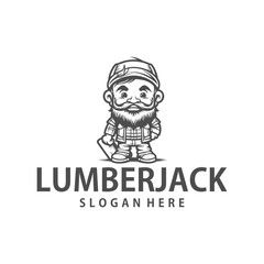 Lumberjack mascot logo vector illustration
