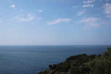 Turkey. Rock Coast of the Mediterranean Sea. Summer Nature Seascape.