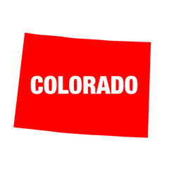 Colorado map in red color