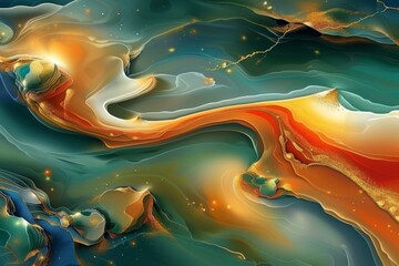 Obraz premium Abstract Marble Stone Pattern Texture with Gold and Multicolored Accents