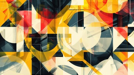 Fototapeta premium An abstract pattern of geometric shapes, creating a sense of depth and movement.