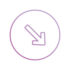 down right icon with white background vector stock illustration