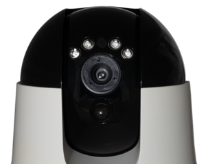 Security video camera that rotates to follow motion and monitor everyone's whereabouts.