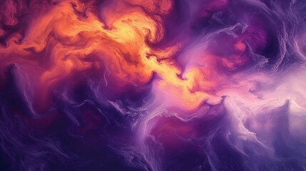 Vibrant Abstract Swirl of Purple and Orange