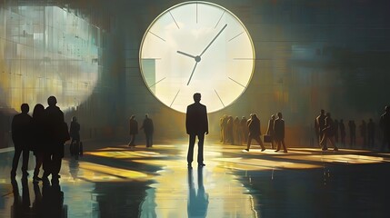 Punctual Professional Commuting Through Cityscape During Rush Hour