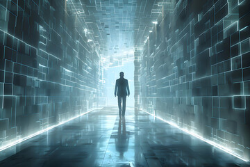 Obraz premium AGI Singularity - Futuristic Artificial General Intelligence Visualization Concept