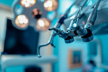 Close-Up of Dental Instruments in a Modern Clinic