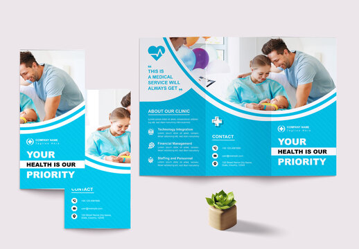 Medical Trifold Brochure Design Layout