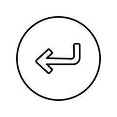 turn back icon with white background vector stock illustration