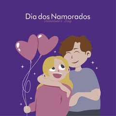 dia dos namorados poster template vector