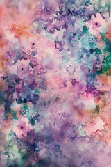 A floral-inspired watercolor texture with delicate washes of pinks, purples, and greens, evoking a sense of springtime and fresh blooms