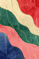 Abstract Marble Stone Pattern Texture with Gold and Multicolored Accents