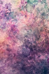 Obraz premium A floral-inspired watercolor texture with delicate washes of pinks, purples, and greens, evoking a sense of springtime and fresh blooms